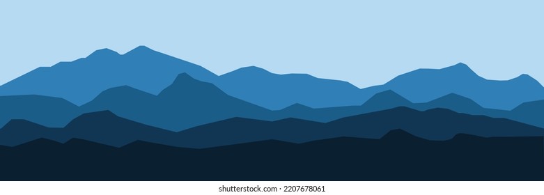Imagen del paisaje de las montañas. Vector de acciones