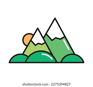 mountains landscape isolated icon design