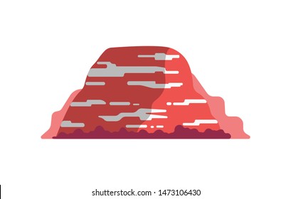 Mountains landscape isolated vector illustration in cartoon style. Nature mountain silhouette.