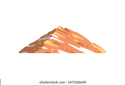 Mountains landscape isolated vector illustration in cartoon style. Nature mountain silhouette.