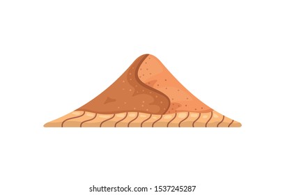Mountains landscape isolated vector illustration in cartoon style. Nature mountain silhouette.