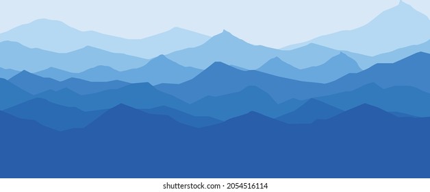 Mountains landscape. Nature background. Vector illustration.