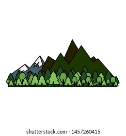 mountains landscape nature outdoor view cartoon vector illustration graphic design