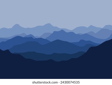 montañas paisaje naturaleza. Ilustración vectorial en estilo plano.