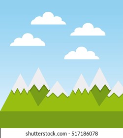 mountains landscape over sky background. colorful design. vector illustration