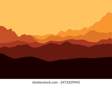 Mountains landscape panorama vector design illustration