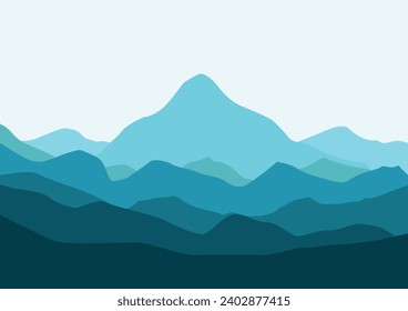 mountains landscape panorama, vector illustration for background design.