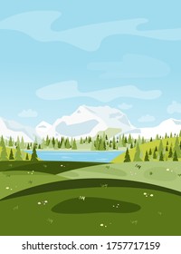 Mountains landscape with place for text. Vector illustration