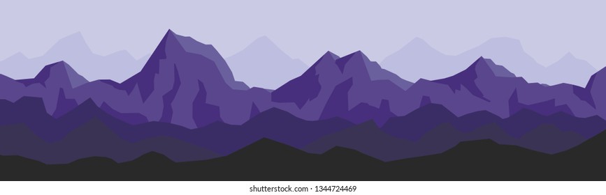 Mountains Landscape. Rural nature background. Hills skyline. Landscape with Mountain Peaks. Extreme Sports, Vacation and Outdoor Recreation Concept