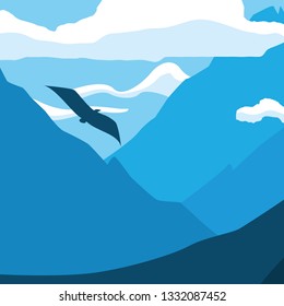 mountains landscape scene icon