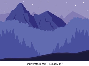 mountains landscape scene icon