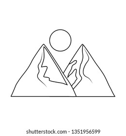 mountains landscape scene icon