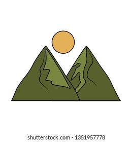 mountains landscape scene icon