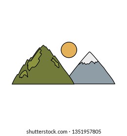 mountains landscape scene icon