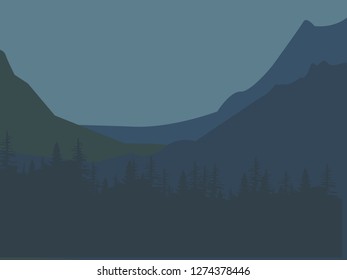 Mountains landscape. Simple vector design