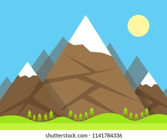 Mountains landscape. Vector background.