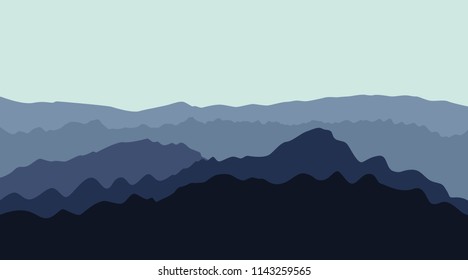 Mountains landscape. Vector background.