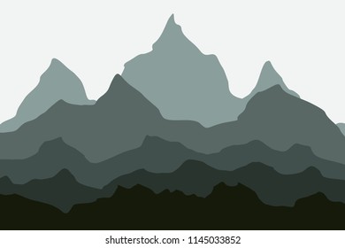 Mountains landscape. Vector background.