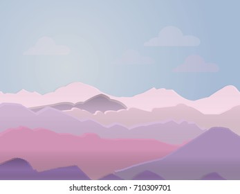 Mountains landscape vector illustration