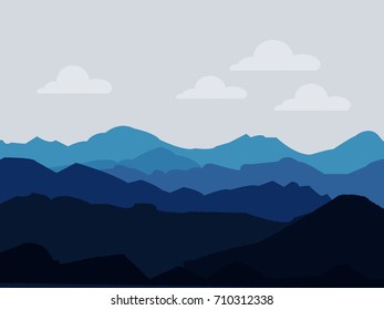 Mountains landscape vector illustration flat design
