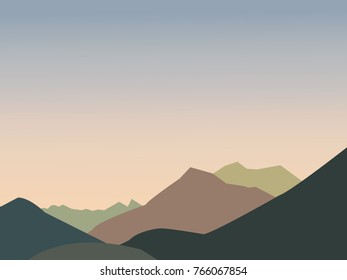Mountains lanscape vector illustration.