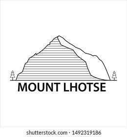 mountains lhotse logo vector with white background