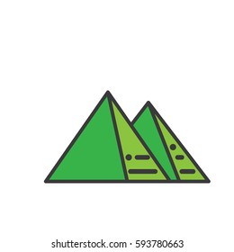 Mountains line icon