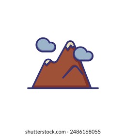 Mountains line icon. Cloud, journey, peak. Nature concept. Vector illustration can be used for topics like climbing, sport, hiking