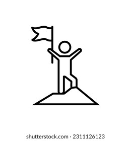 Mountains line icon, logo vector