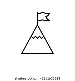 Mountains line icon, logo vector