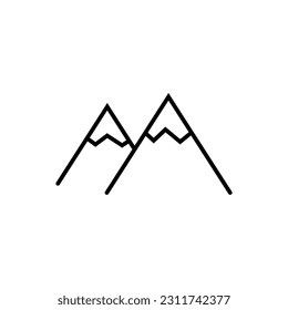 Mountains line icon, logo vector