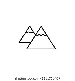 Mountains line icon, logo vector