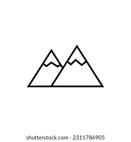 Mountains line icon, logo vector