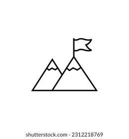 Mountains line icon, logo vector
