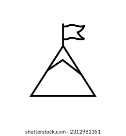 Mountains line icon, logo vector