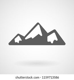 Mountains line icon on white background, vector, illustration, eps file