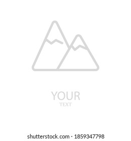 mountains line icon, outline vector illustration.