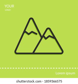 mountains line icon, outline vector illustration.