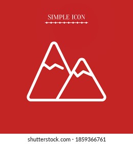mountains line icon, outline vector illustration.