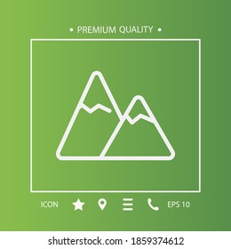 mountains line icon, outline vector illustration.