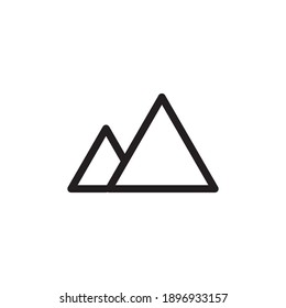 Mountains line icon, outline vector sign, linear style pictogram isolated on white. Symbol, logo illustration. Editable stroke. Pixel perfect