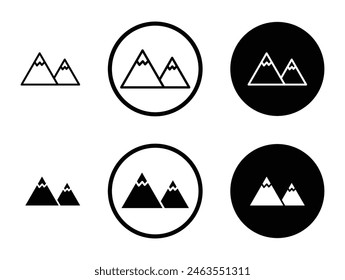 Mountains Line Icon Set. High Terrain Line Icon. Everest Hill Zeichen geeignet für App und Websites UI Designs.