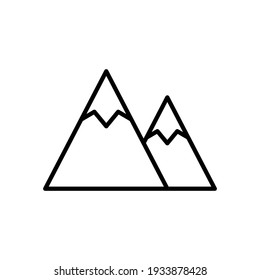 Mountains line icon. Travel advantage outline concept. Vector isolated on white 