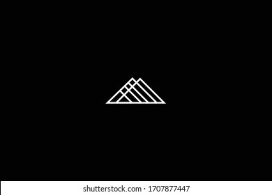 Mountains line icons, with peaks. Vector logo.monoline logo black and white.