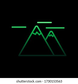 las montañas alinean el icono nolan. Línea delgada simple, contorno vector de los iconos de acampada para ui y ux, sitio web o aplicación móvil