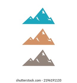Mountains Logo in 3 Color Variants Perfect for Mountain Resorts, Outdoor Brands isolated on White
