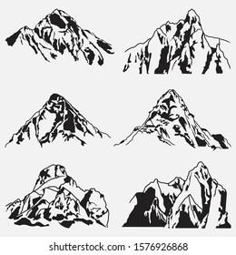 Mountains Logo Badge & Label