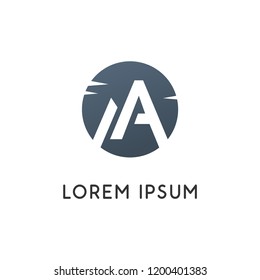 ​Simple mountains logo for branding identity. Vector image.