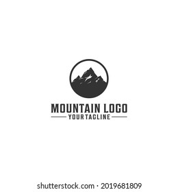 Mountains logo desain template in white background