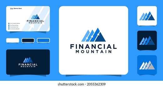 mountains logo design with arrows, logo for financial finance and consulting